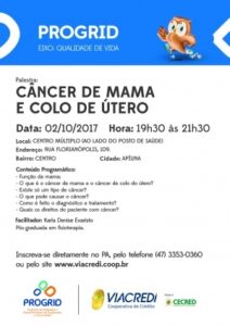 Read more about the article Palestra sobre câncer de mama e colo de útero será realizada pela Viacredi no dia 2