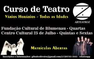 Read more about the article Cia. Arteatroz oferece curso de teatro na Fundação Cultural de Blumenau