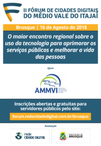 Read more about the article Brusque sedia nesta quinta Fórum de Cidades Digitais