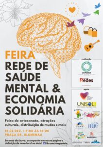 Read more about the article 1ª Feira de Saúde Mental e Economia Solidária ocorre neste sábado, dia 15