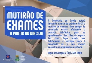 Read more about the article Secretaria de Saúde realizará mutirão de exames