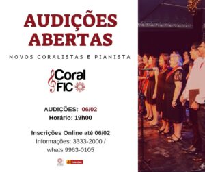 Read more about the article Coral da Fundação Indaialense de Cultura seleciona novas vozes e pianista