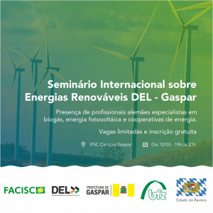 Read more about the article Gaspar recebe seminário internacional de Energias Renováveis DEL