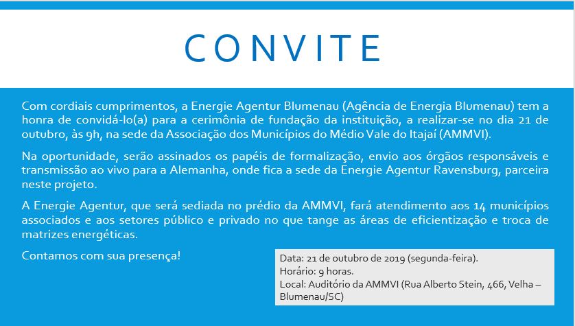 You are currently viewing Agência de Energia Blumenau será oficializada na segunda-feira (21)