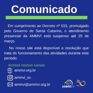 Read more about the article AMMVI adota medidas internas de prevenção ao Covid-19