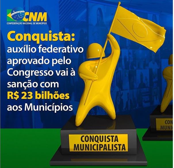 You are currently viewing Conquista: auxílio federativo aprovado pelo Congresso vai à sanção com R$ 23 bilhões aos municípios