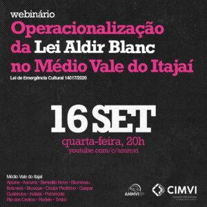 Read more about the article Municípios do Médio Vale do Itajaí realizam webinário sobre a Lei de Emergência Cultural Aldir Blanc