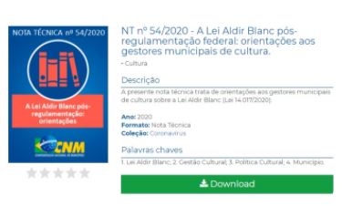 You are currently viewing Nota técnica orienta sobre a distribuição dos recursos da Lei Aldir Blanc