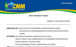 Read more about the article Nova nota técnica da CNM apresenta orientações sobre a Lei Aldir Blanc em 2021